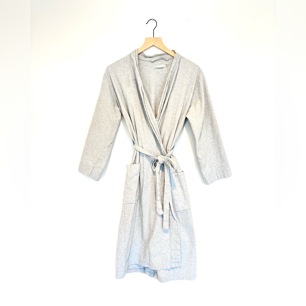 coyuchi organic cotton robe -  XS/S gray soft felt like